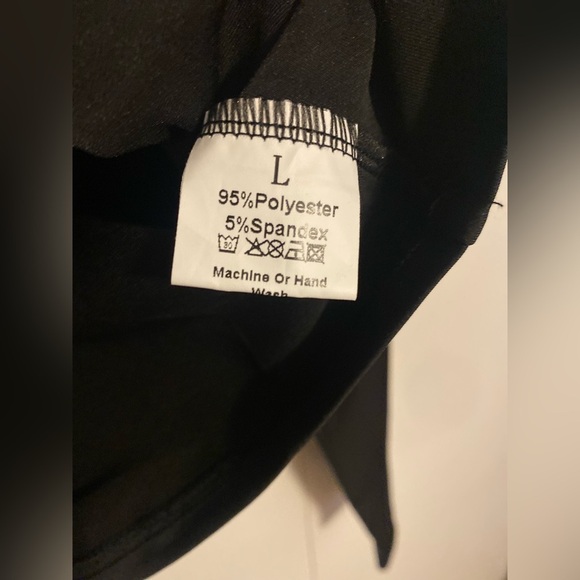 Basic off the shoulder long sleeve crop top, black, Large - Picture 2 of 3